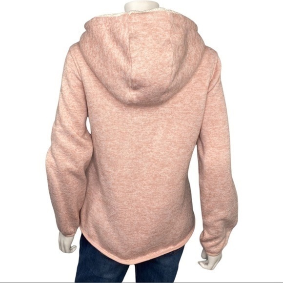 Reebok Blush Pink Sherpa Zip Up Hoodie Fleece Jacket Athletic Athleisure M Cozy - Picture 4 of 7